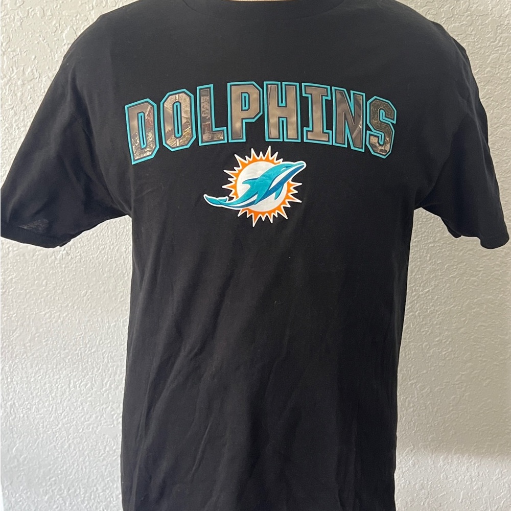 NFL - Miami Dolphins Graphic Design - Men’s Black Large Black T-Shirt